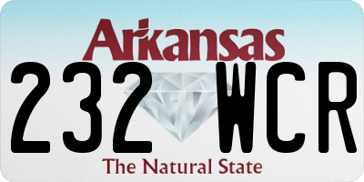 AR license plate 232WCR