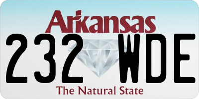 AR license plate 232WDE