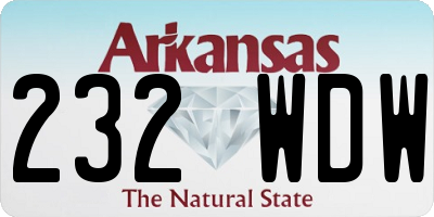 AR license plate 232WDW