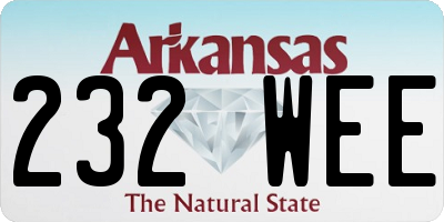 AR license plate 232WEE