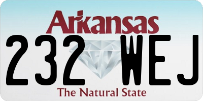 AR license plate 232WEJ