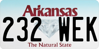 AR license plate 232WEK