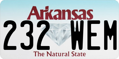 AR license plate 232WEM