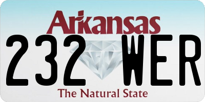 AR license plate 232WER