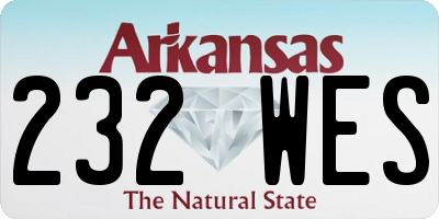 AR license plate 232WES