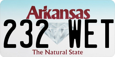 AR license plate 232WET