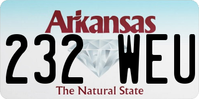 AR license plate 232WEU
