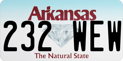AR license plate 232WEW