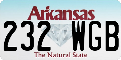 AR license plate 232WGB