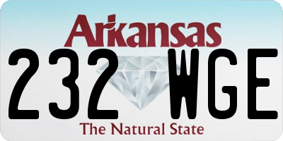 AR license plate 232WGE