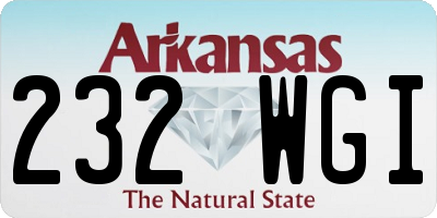 AR license plate 232WGI