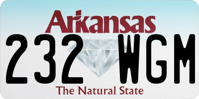 AR license plate 232WGM