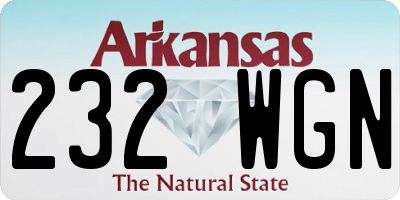 AR license plate 232WGN