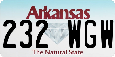 AR license plate 232WGW