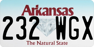 AR license plate 232WGX