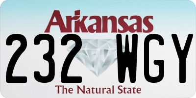 AR license plate 232WGY