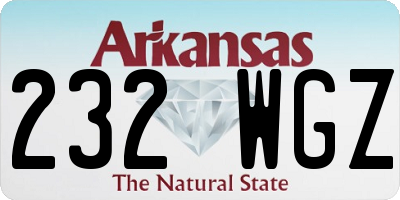 AR license plate 232WGZ