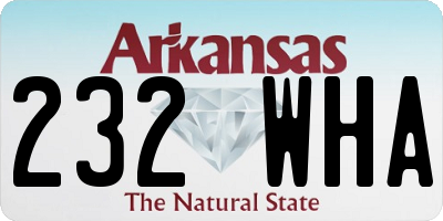 AR license plate 232WHA