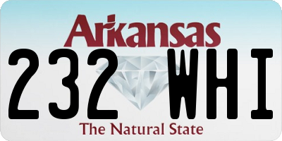 AR license plate 232WHI