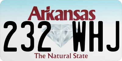 AR license plate 232WHJ