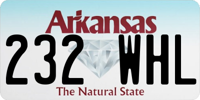 AR license plate 232WHL