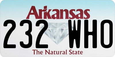 AR license plate 232WHO