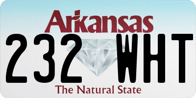 AR license plate 232WHT