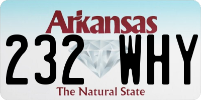 AR license plate 232WHY
