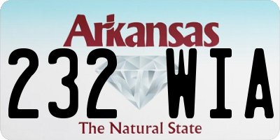 AR license plate 232WIA
