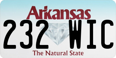 AR license plate 232WIC