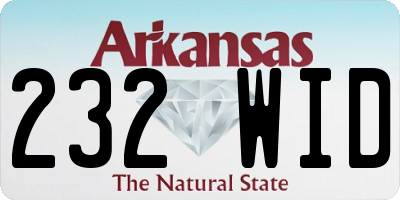 AR license plate 232WID