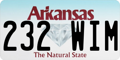 AR license plate 232WIM