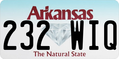 AR license plate 232WIQ