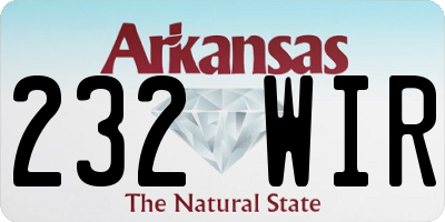 AR license plate 232WIR