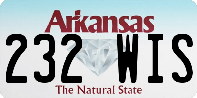 AR license plate 232WIS