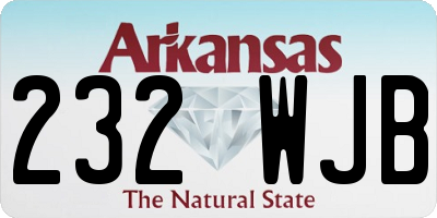 AR license plate 232WJB