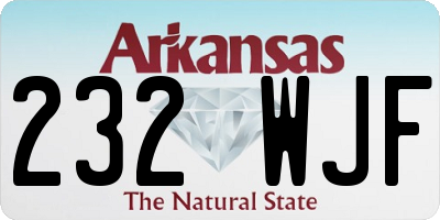 AR license plate 232WJF