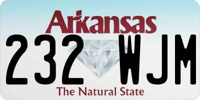 AR license plate 232WJM