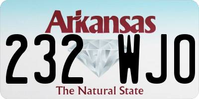 AR license plate 232WJO