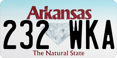AR license plate 232WKA