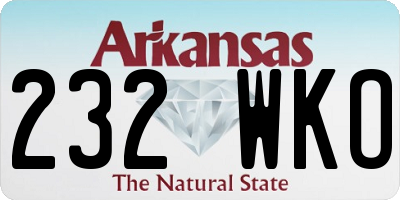 AR license plate 232WKO