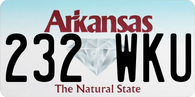 AR license plate 232WKU