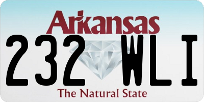 AR license plate 232WLI
