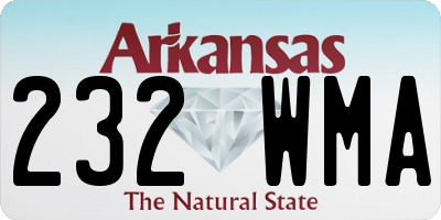 AR license plate 232WMA