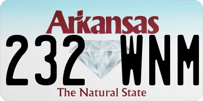 AR license plate 232WNM