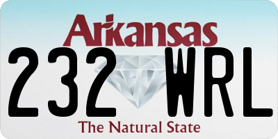 AR license plate 232WRL