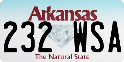 AR license plate 232WSA