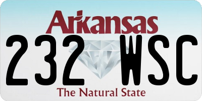 AR license plate 232WSC