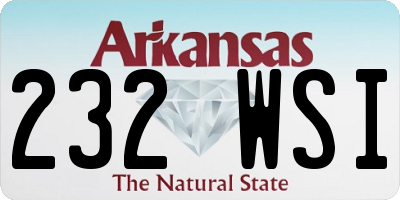 AR license plate 232WSI