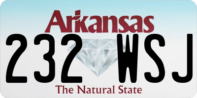AR license plate 232WSJ